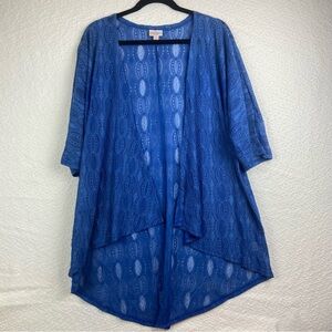 LuLaRoe Vibrant Blue Lace Lindsay Cardigan